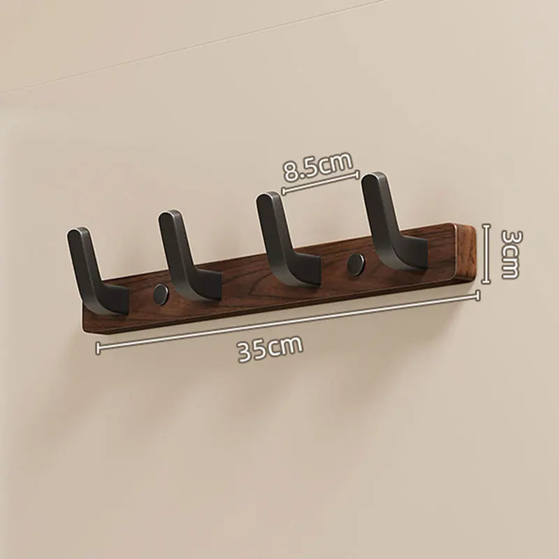 Minimalist Wall-Mounted Coat Hook, Wood & Metal