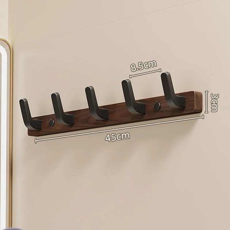 Minimalist Wall-Mounted Coat Hook, Wood & Metal