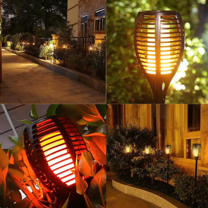 Lampe Solaire Jardin Flamme Effet Lumineux
