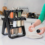 360° rotating spice rack with 18 storage jars