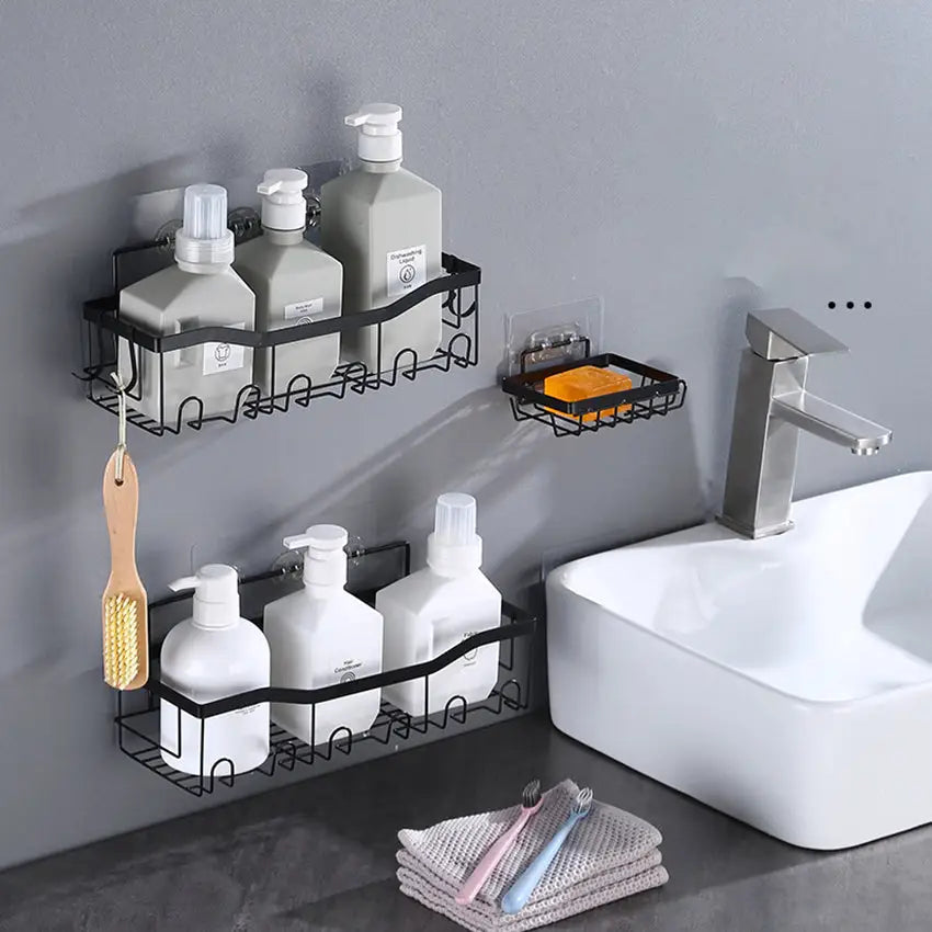 Rangement Mural Salle de Bain 5 Pièces Acier Inoxydable