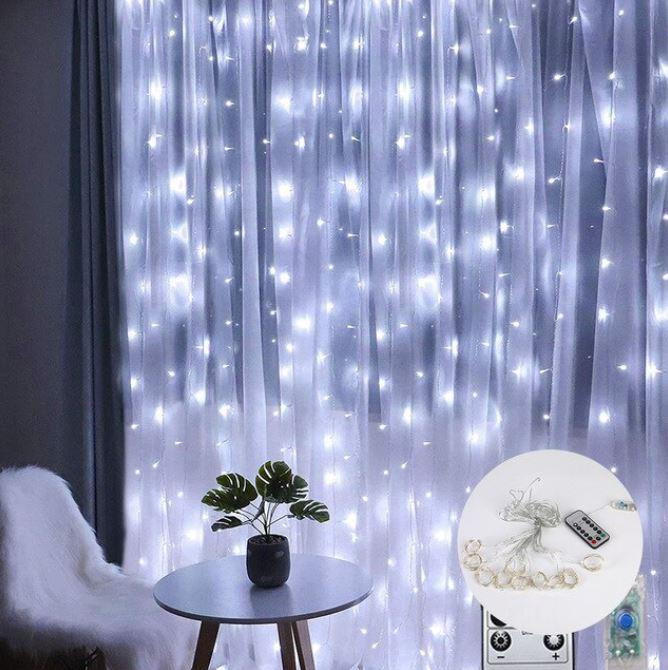 Festive String Lights Starry Curtain