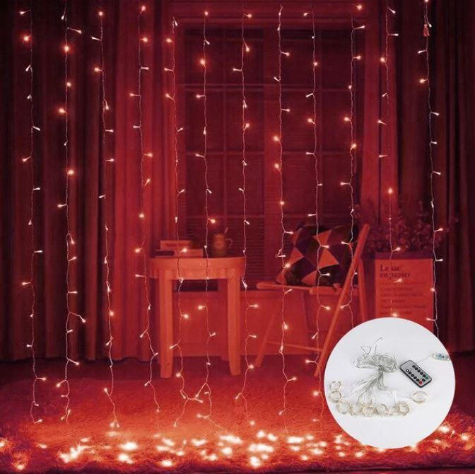 Festive String Lights Starry Curtain