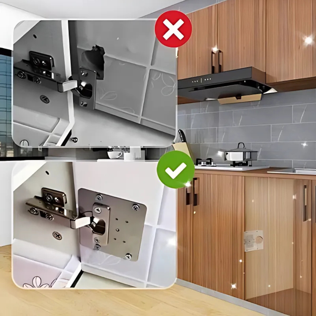 Kit Réparation Charnières Acier Inox Fix'Armoire 4 pcs