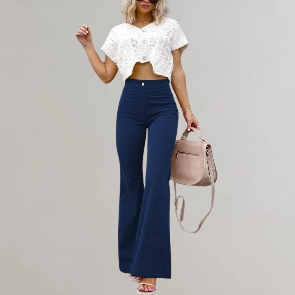 Trendy corduroy flared pants