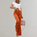 Trendy corduroy flared pants
