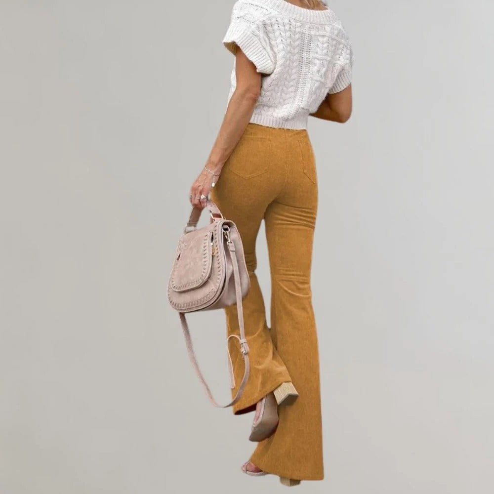 Trendy corduroy flared pants