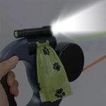 Dual Dog Leash with Flashlight and Waste Bag