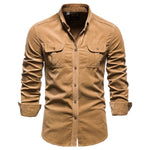 Chemise en velours côtelé homme