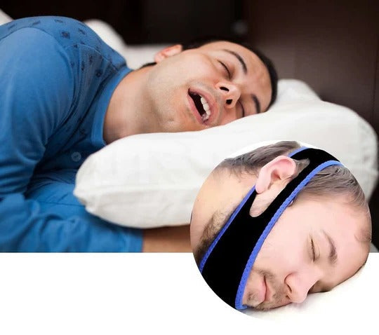Bandeau de Tête avec Jugulaire pour Ronflement et Apnée - Confortable - Usage Nocturne