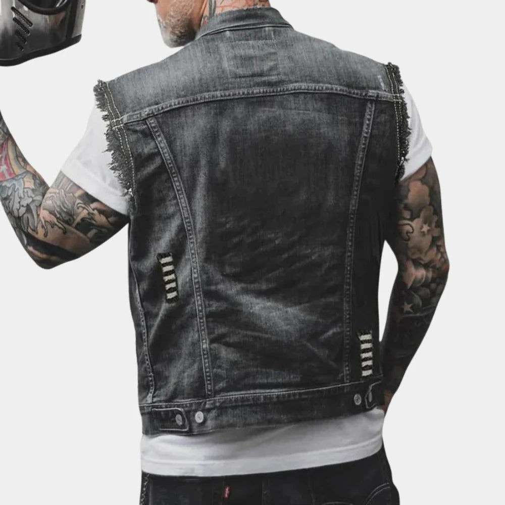 Retro denim vest for men