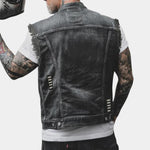 Retro denim vest for men