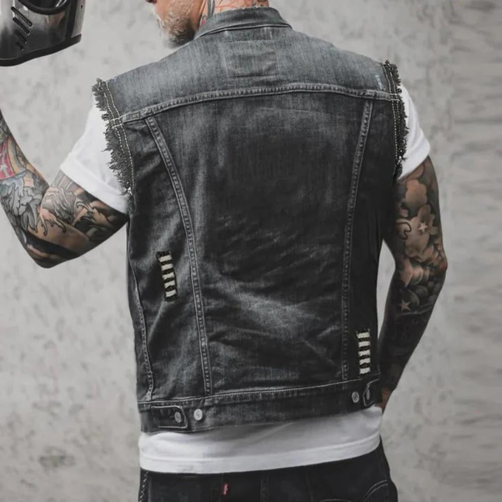 Retro denim vest for men