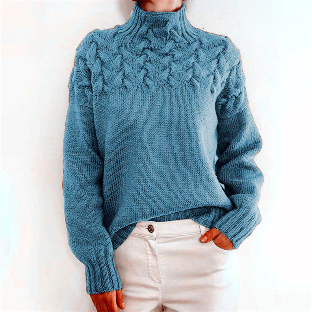 Knitted turtleneck sweater for women