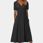 Elegant summer dress for women with V-neck