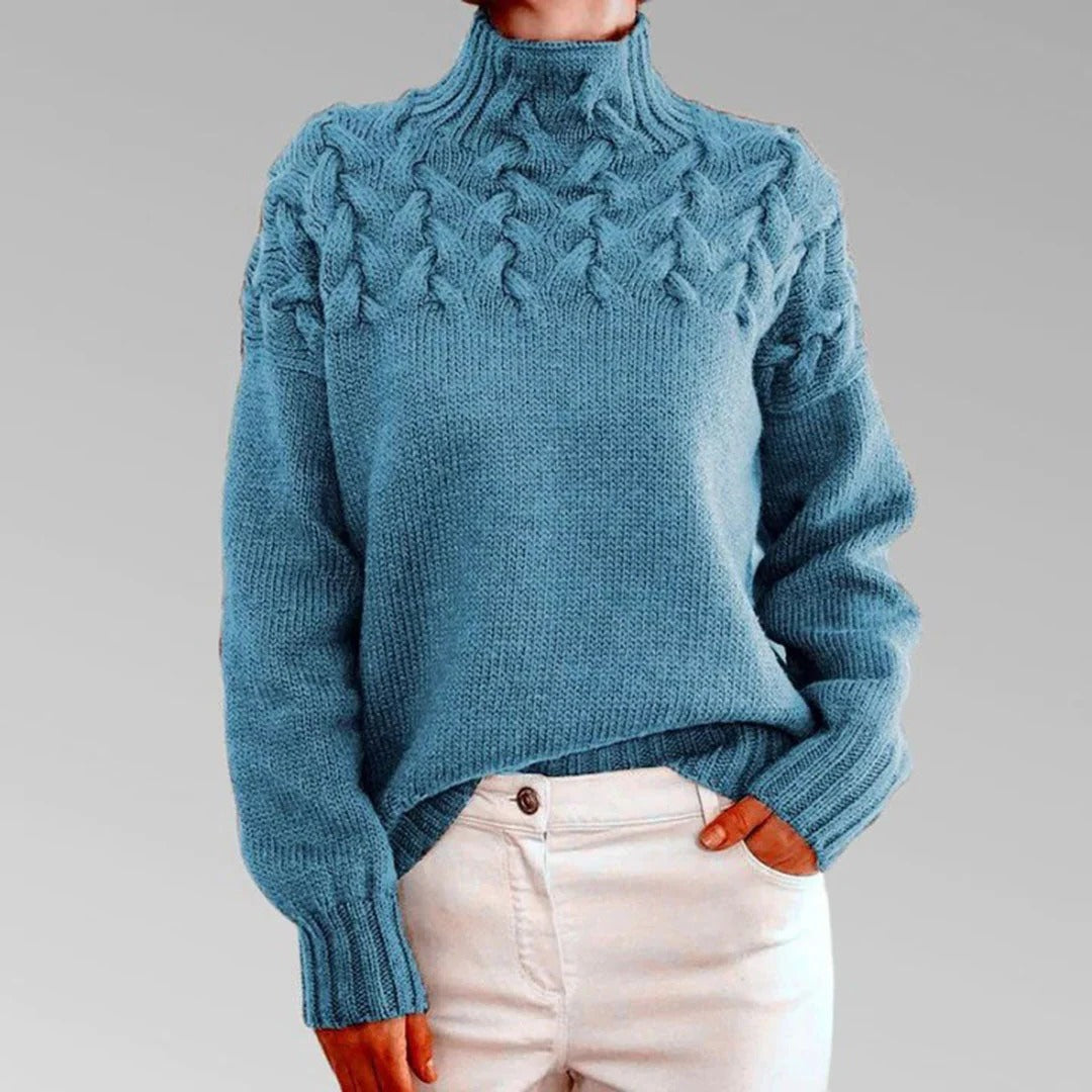 Knitted turtleneck sweater for women