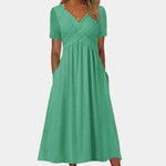 Elegant summer dress for women with V-neck