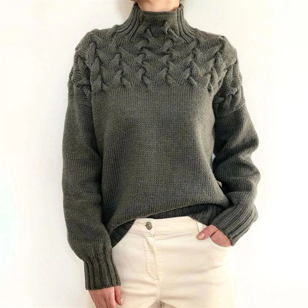 Knitted turtleneck sweater for women