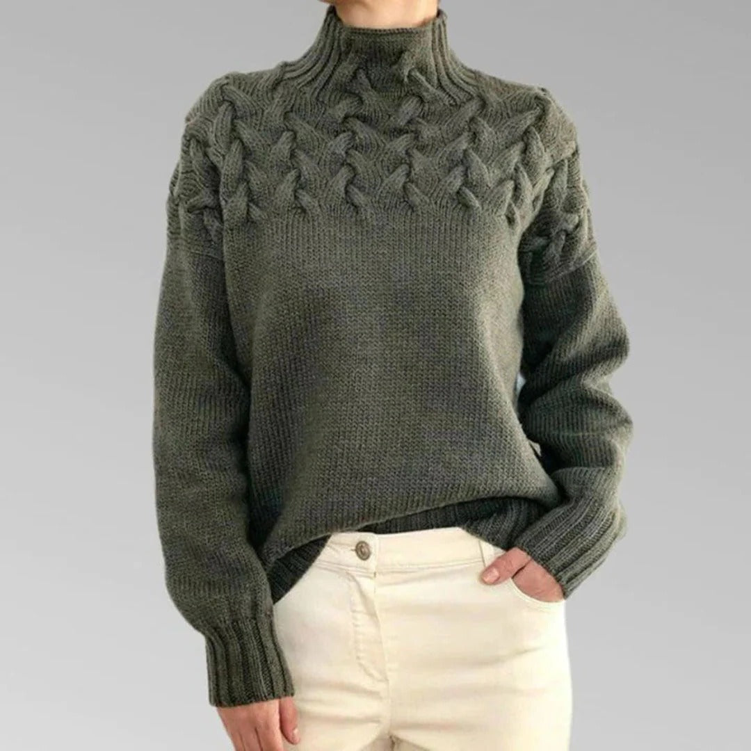 Knitted turtleneck sweater for women