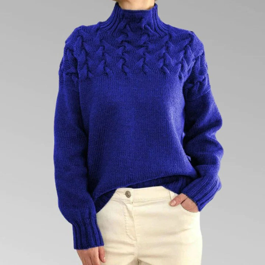 Knitted turtleneck sweater for women