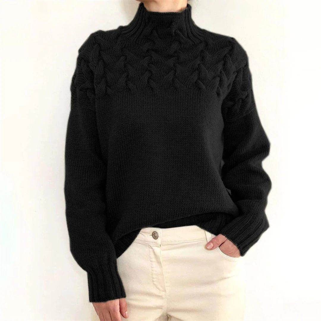 Knitted turtleneck sweater for women