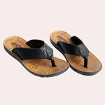 Leather slippers for men