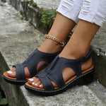 Premium Leather Wedge Sandals