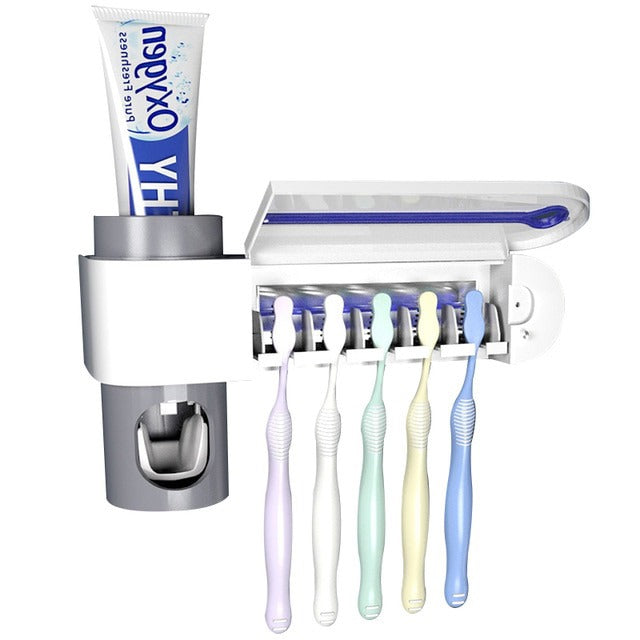 UV Toothbrush Sterilizer with Toothpaste Dispenser