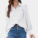 Women's Long Sleeve Pleated Shirt