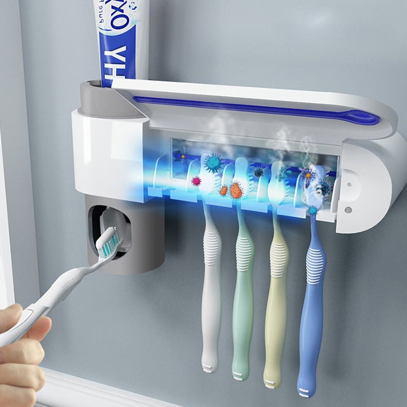 UV Toothbrush Sterilizer with Toothpaste Dispenser