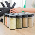 360° rotating spice rack with 18 storage jars